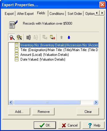 Export Field List